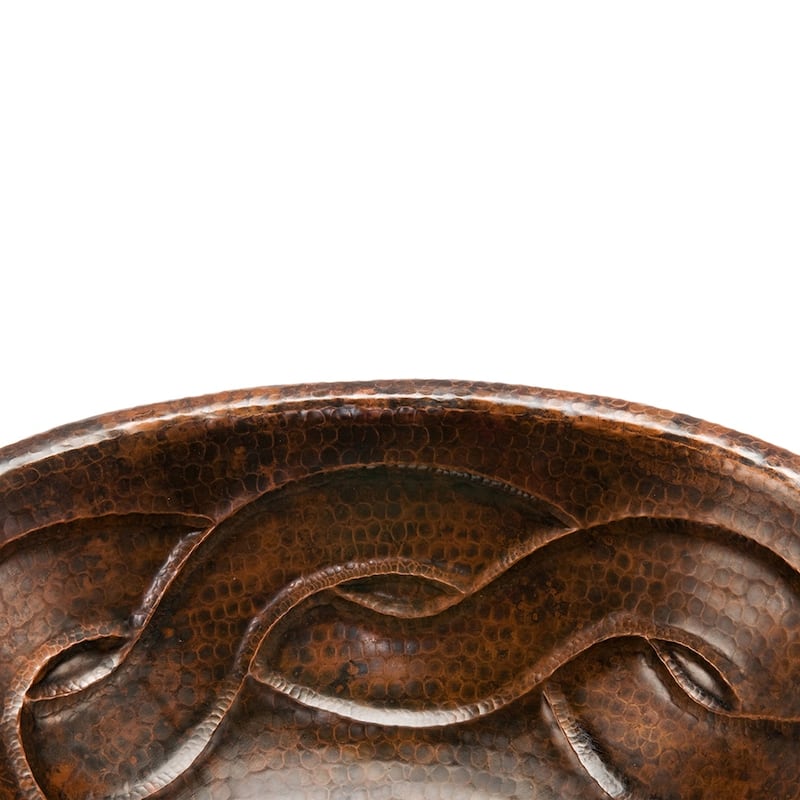 19-in Oval Braid Self Rimming Hammered Copper Bathroom Sink (LO19RBDDB)