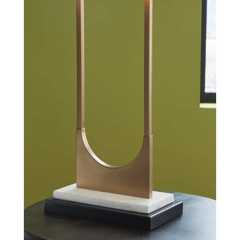 Malana Brass Metal Table Lamp - 17"W x 9"D x 33"H