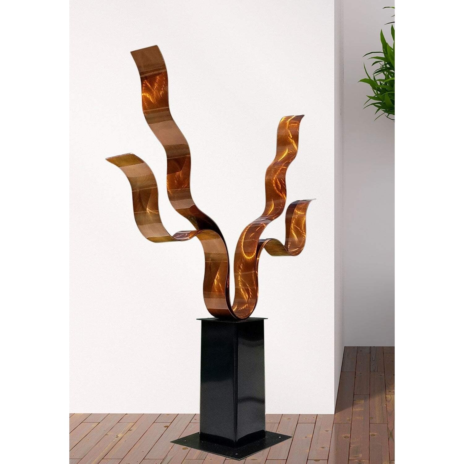 Grande sculpture en métal, art extérieur d'intérieur, sculpture de jardin,  statue argentée abstraite d'art en métal moderne sérénité par Jon Allen -   Canada