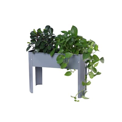 Galvanized Raised Garden Bed Outdoor Grey Flowerpot Box Planter with Drainage Holes for Gardening Vegetables Flower