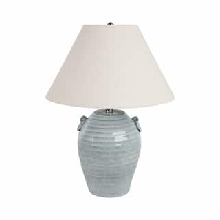 Sagebrook Home 24" Ceramic Jug Table Lamp, Blue With Tapered Shade - 17" x 17" x 24"