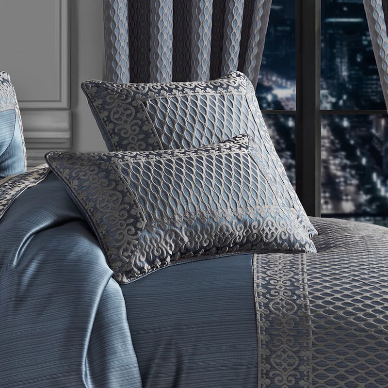 Five Queens Court Leah Boudoir Decorative Throw Pillow - Accent - Polyester - Blue