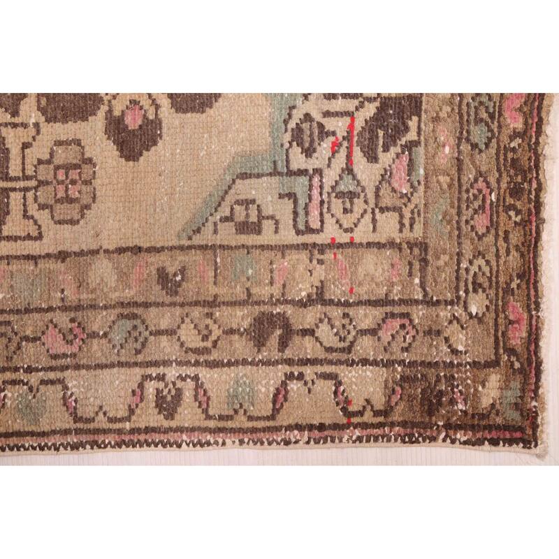 ECARPETGALLERY Hand-knotted Antalya Vintage Tan Wool Rug - 3'2 x 9'6