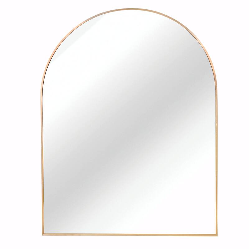 30x40 Inch Metal Framed Arched Bathroom Mirror for Wall