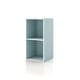 preview thumbnail 75 of 202, DH BASIC Modern Wood Customizable Stackable Storage Organizer - Cube Shelves, Drawer Cabinet, Bookcase with Doors by Denhour 2-Cube - Light Blue
