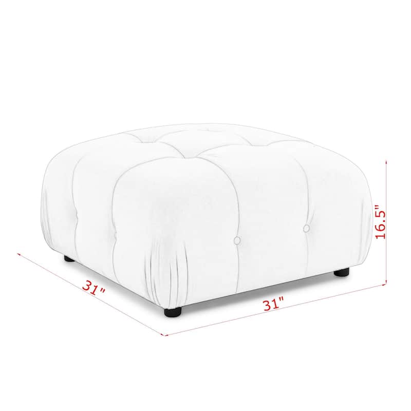 93" Velvet Modular Sectional Sofa with Button Tufted Design, Reversible Ottoman and DIY Combination
