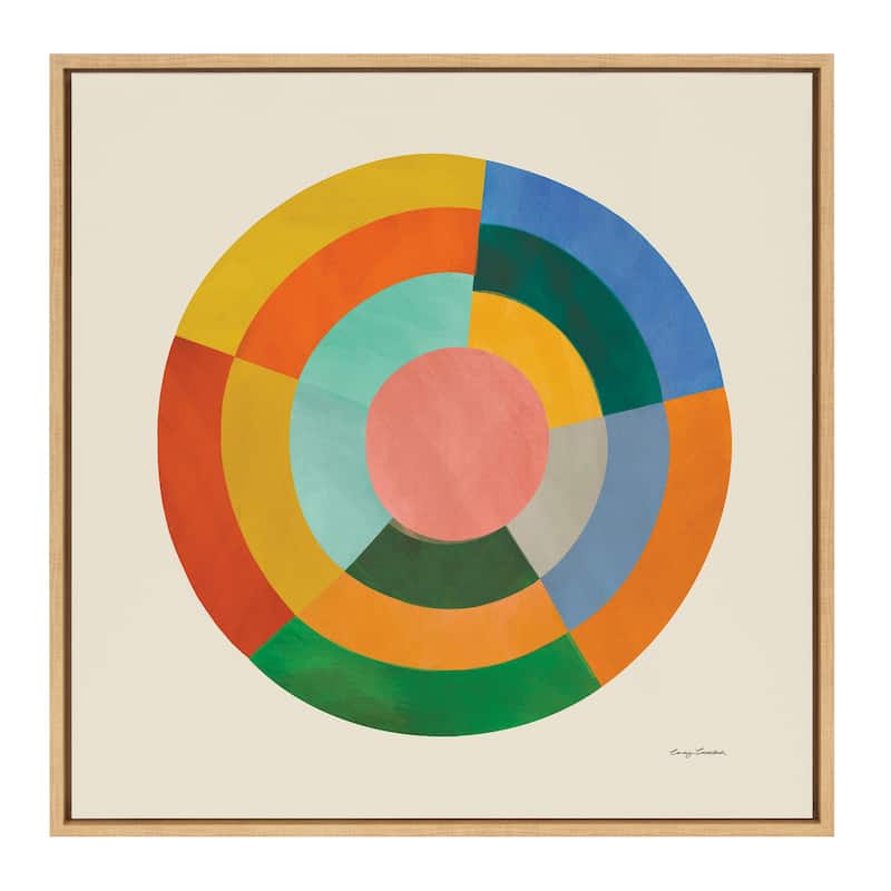 Kate and Laurel Sylvie Colorwheel Cream Frame Canvas by Carey Copeland