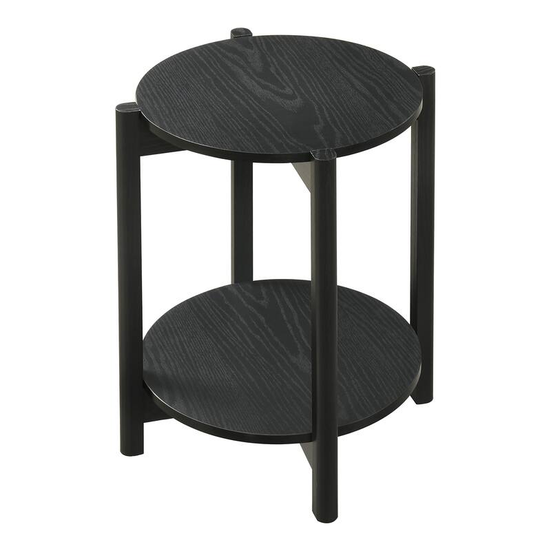 Furniture of America Rovion 2-Piece Round Wood Coffee Table Set with Open Bottom Shelf