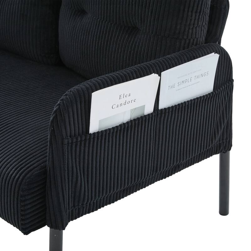 Oversized Loveseat, Modern & Plush Double-seater Sofa, Corduroy Upholstered Couch