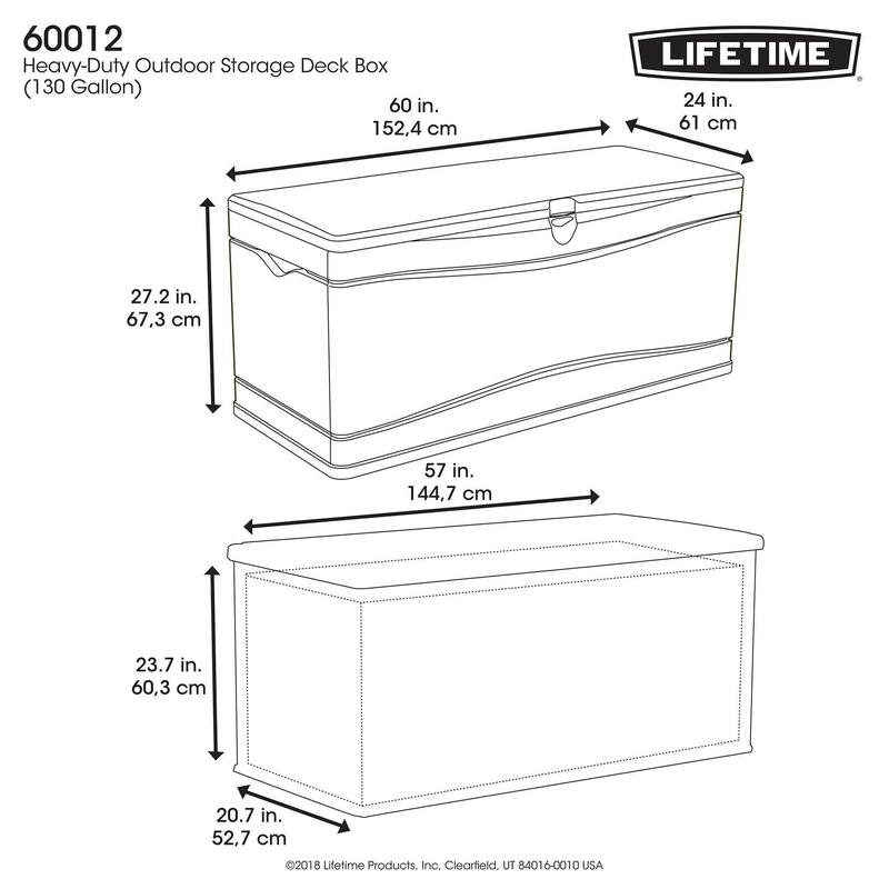 Lifetime Heavy-Duty Outdoor Storage Deck Box (130 Gallon)