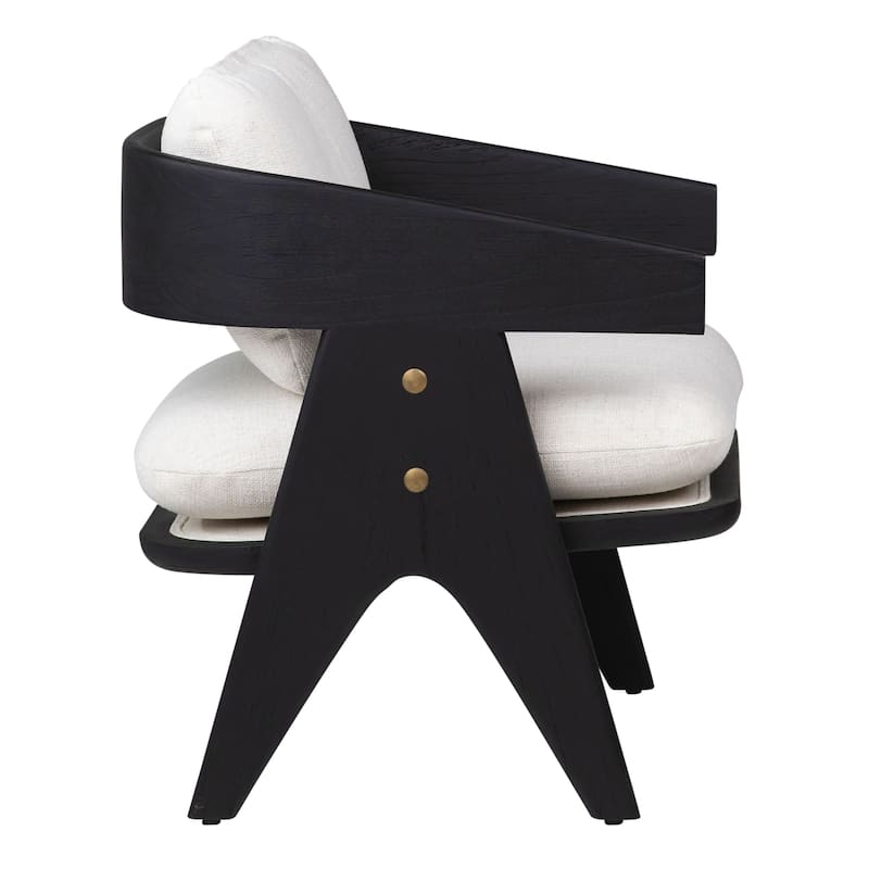 Atlas Polyester Blend Upholstered Occasional Chair, Off-White