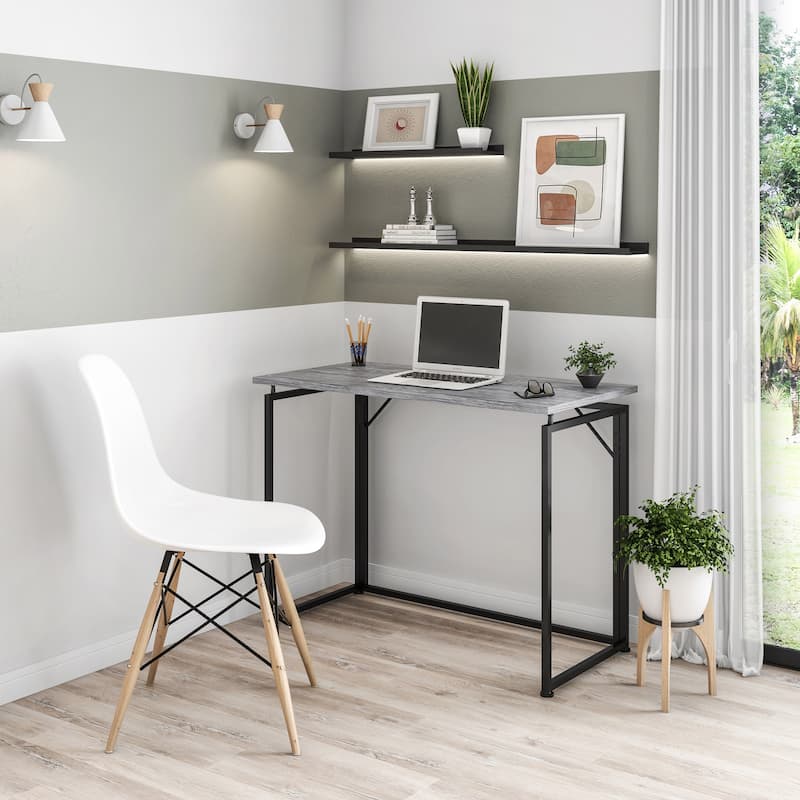 Functional Space Saving Collapsible Folding Desk - Grey