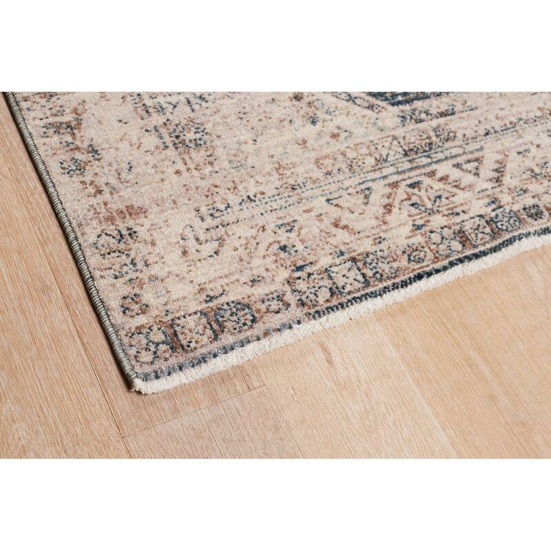 Terra by Obeetee Heirloom Tribal Rug - Oxford Blue - 2'2" x 7'6"