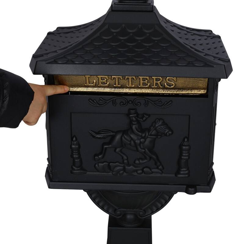 Cast Aluminum Mail Boxes for House with Post Rustproof Mailbox
