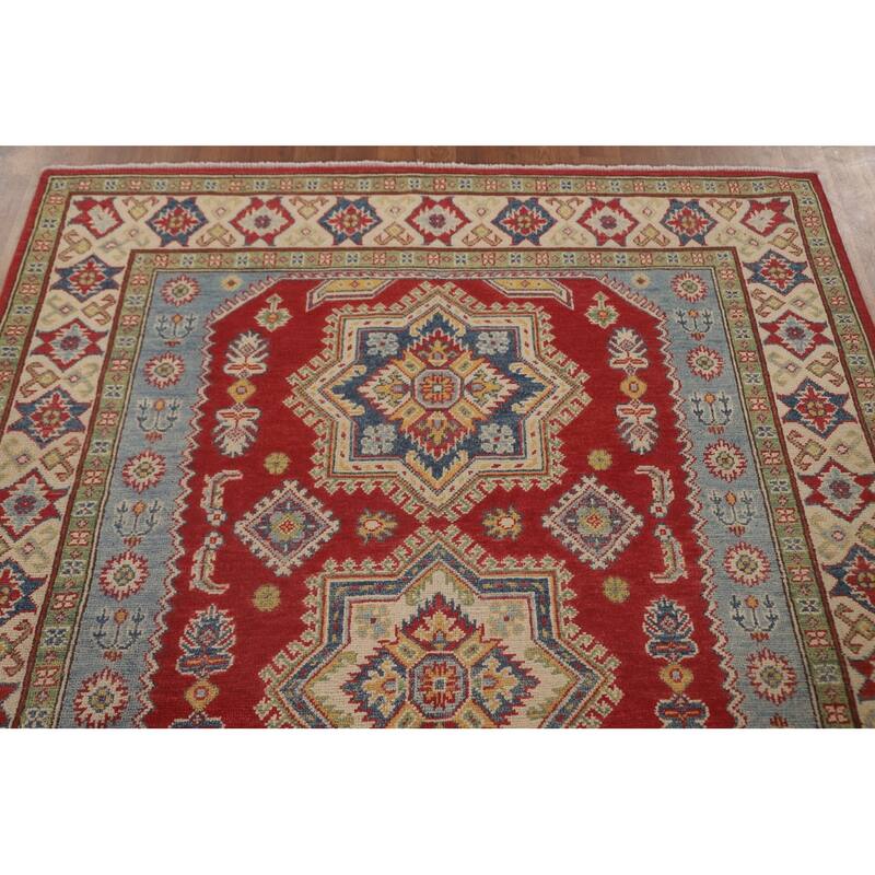 Oriental Kazak Area Rug Handmade Wool Carpet - 5'0" x 6'9"