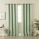 preview thumbnail 11 of 25, Aurora Home Antique Silver Grommet Top Thermal Insulated Blackout Curtain Panel Pair 52"W X 63"L - seaglass green