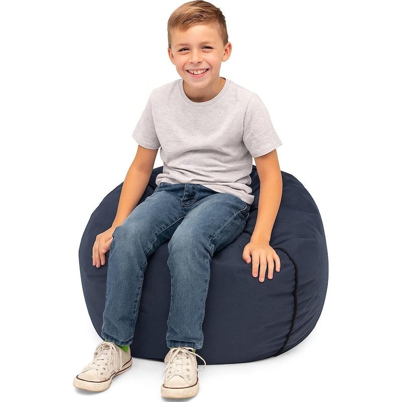 Heritage Kids Navy Blue Round Bean Bag Chair