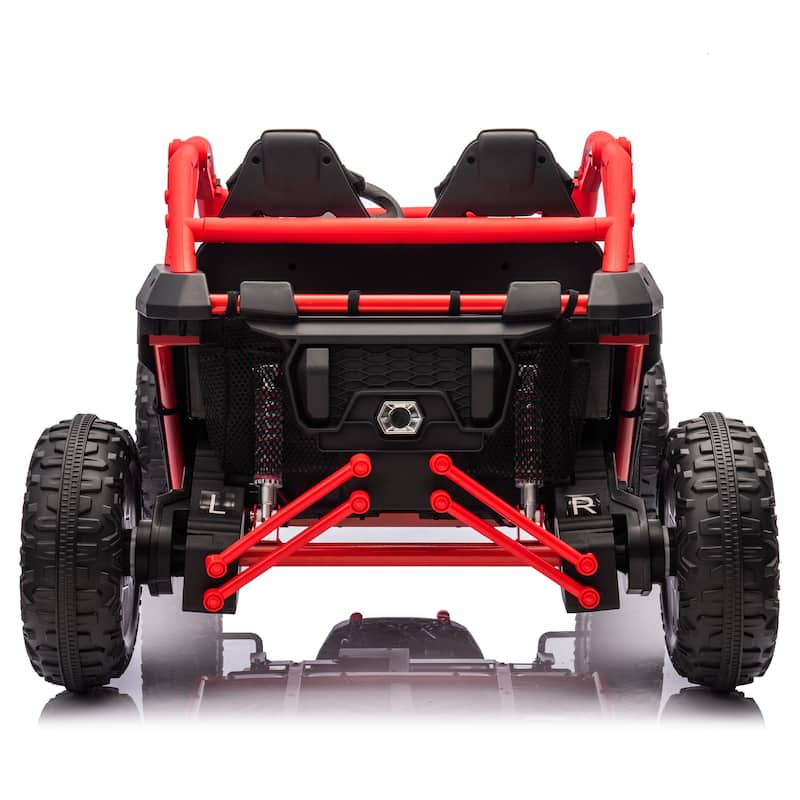 24V Two-seater Kids Ride w/Parents Control,20in seat width,400W Super high power,Horn,Rear storage space,For Kids aged 3+