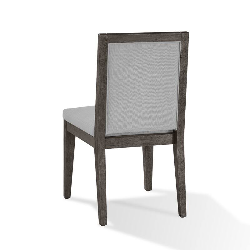Mod 19 Inch Dining Chair,Solid wood, Upholstered, Set of 2, Ash Gray