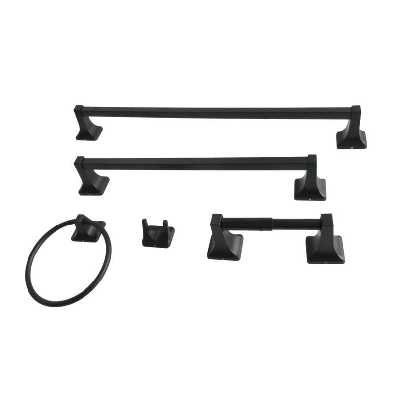 Kingston Brass Milton 5-Piece Bathroom Hardware Set - Matte Black