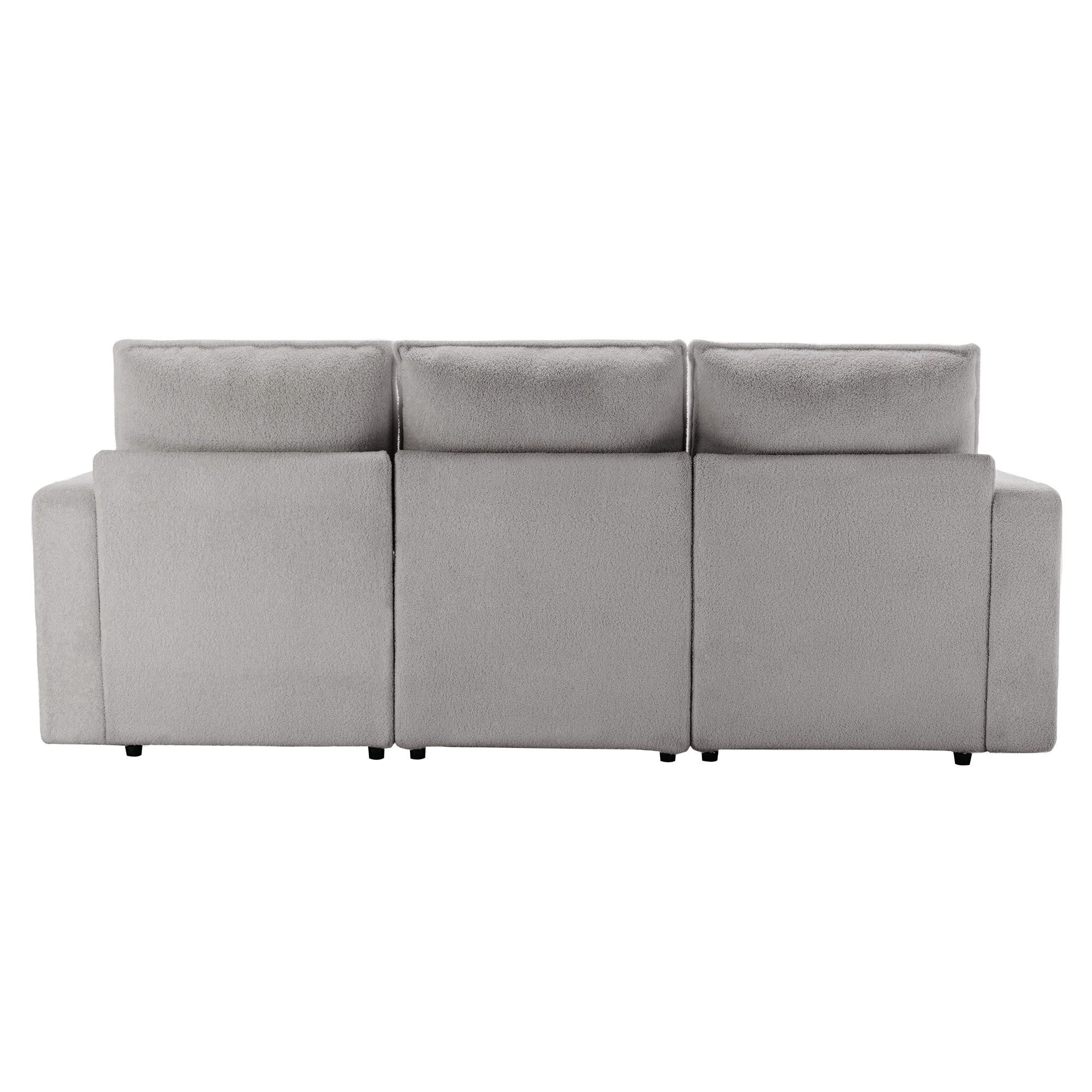 Teddy Fabric 3 Seater Sofa Removable Back and Seat Cushions Couch with 2  Throw Pillows and Square Arms for Living Room Sofa - Bed Bath & Beyond -  38428878