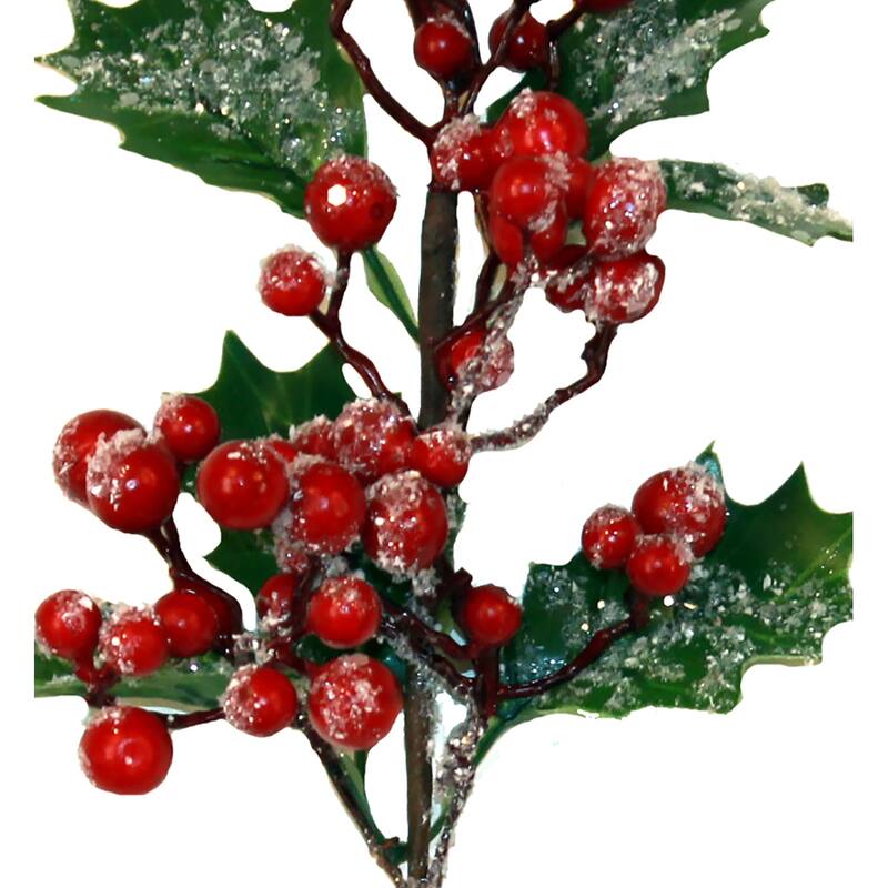 11" Artificial Iced Berry Pick, Set of 6 - 11