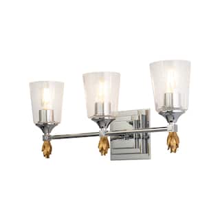 Vetiver 3 Light Vanity in Silver with Gold Accents