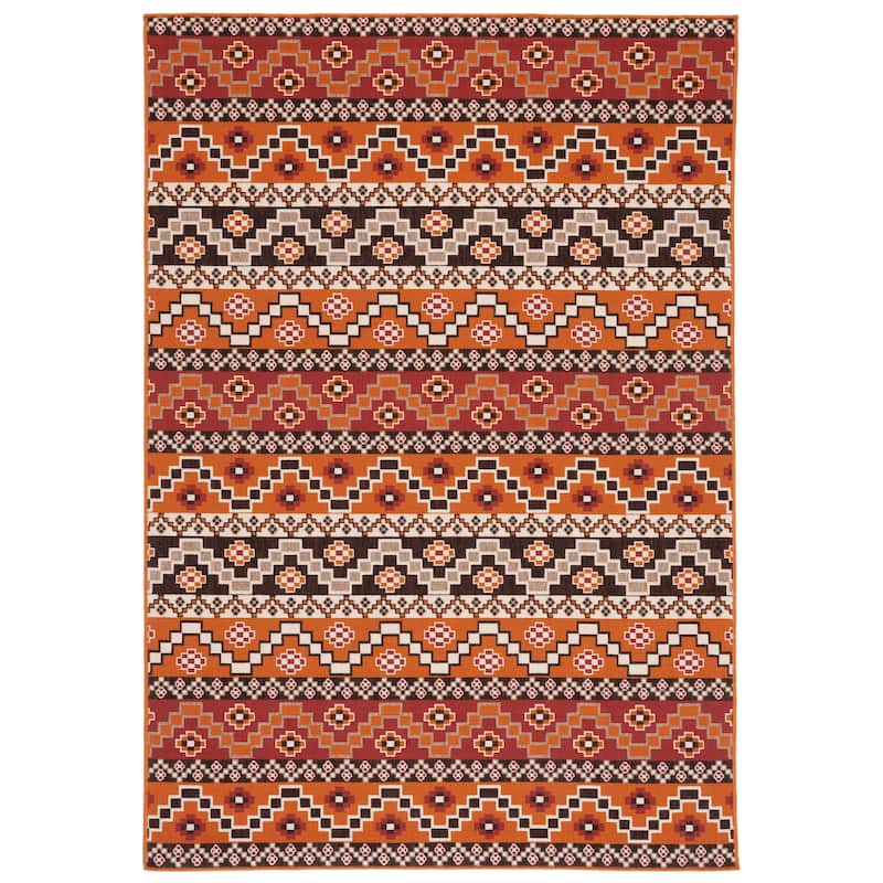SAFAVIEH Veranda Dymph Indoor /Outdoor Waterproof Patio Backyard Rug - 2' x 3'7" - Rust/Red