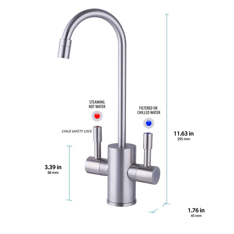 Instant Hot Water Dispenser with Single Handle Brushed Nickel Faucet