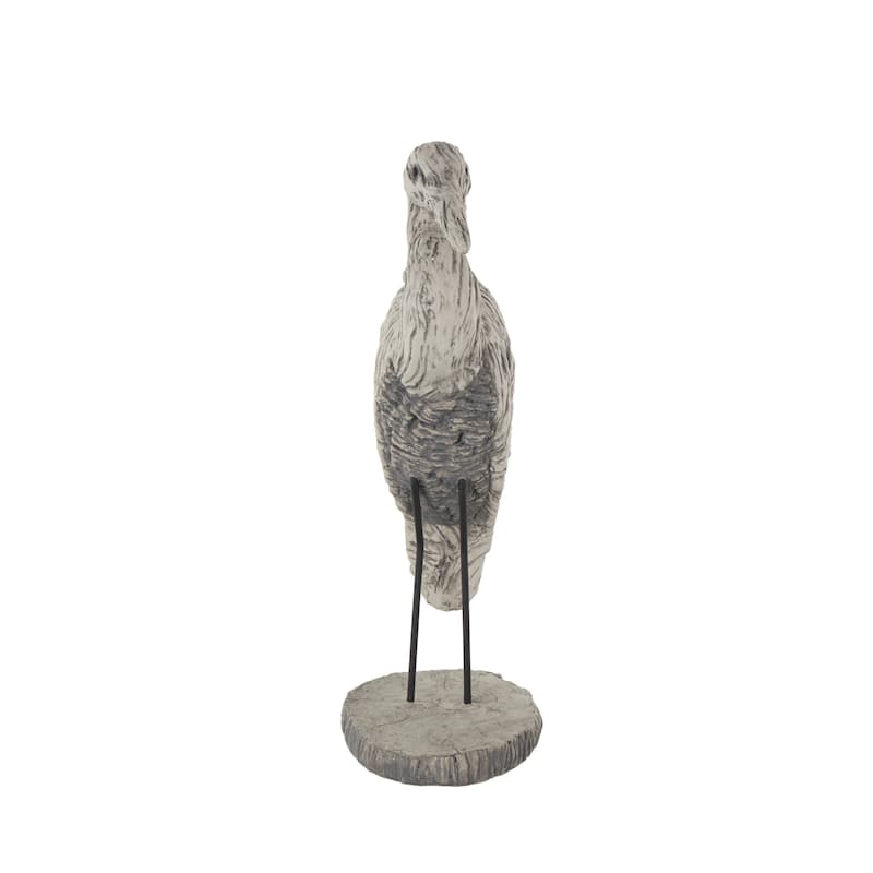 Polystone Bird Textured Sculpture - Gray - Roche River Decor - 10"W x 6"L x 19"H