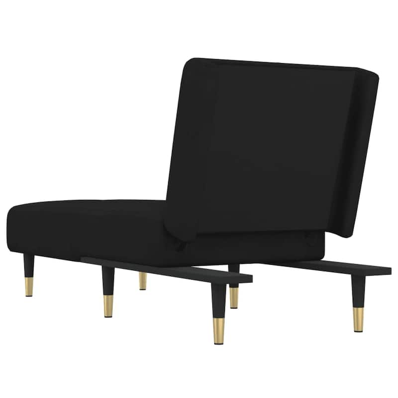 vidaXL Chaise Longue Black Velvet - 21.7" x 55.1" x 27.6"