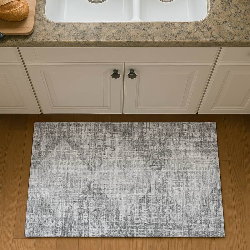 Premium Washable Super Soft Modern Diamonds Mayfield Rug - Gray - 1'8" x 2'6"