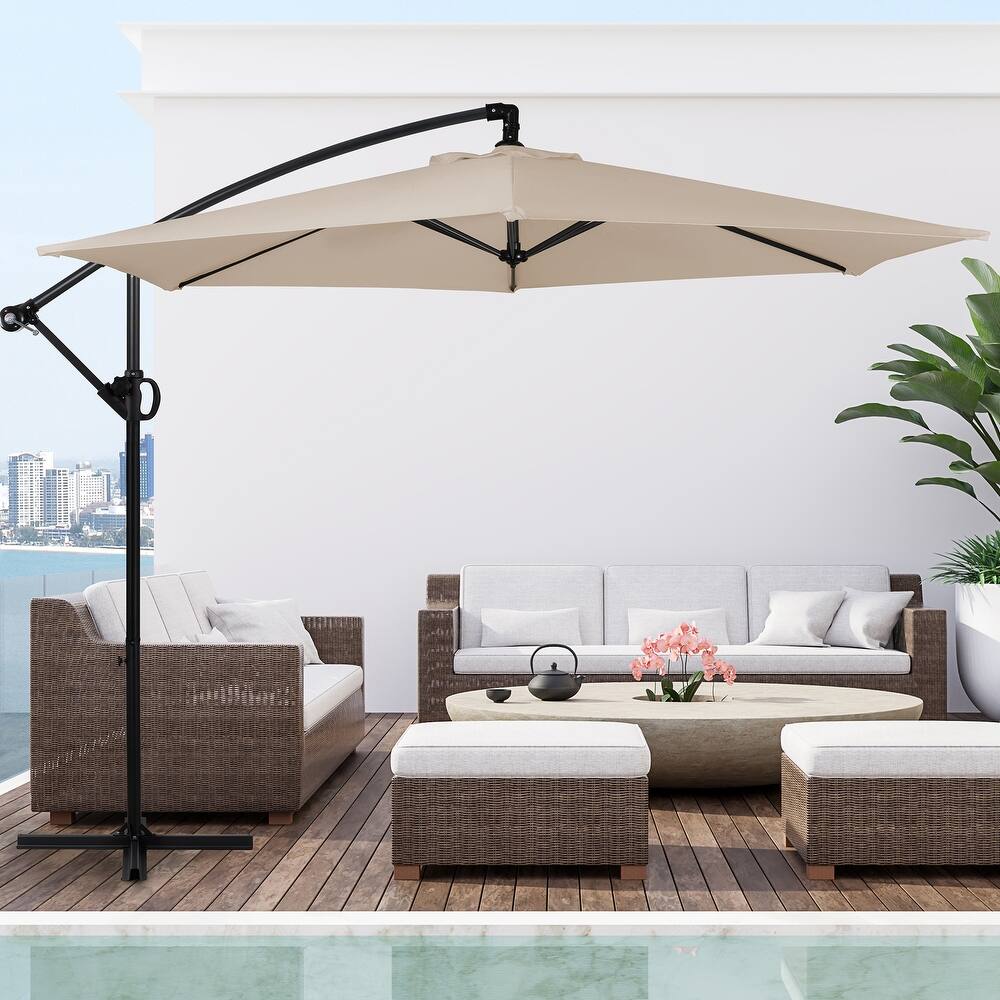 Futzca 9FT Outdoor Hanging Offset Patio Umbrella