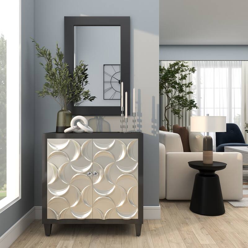 Black Wooden Room Wall Mirror