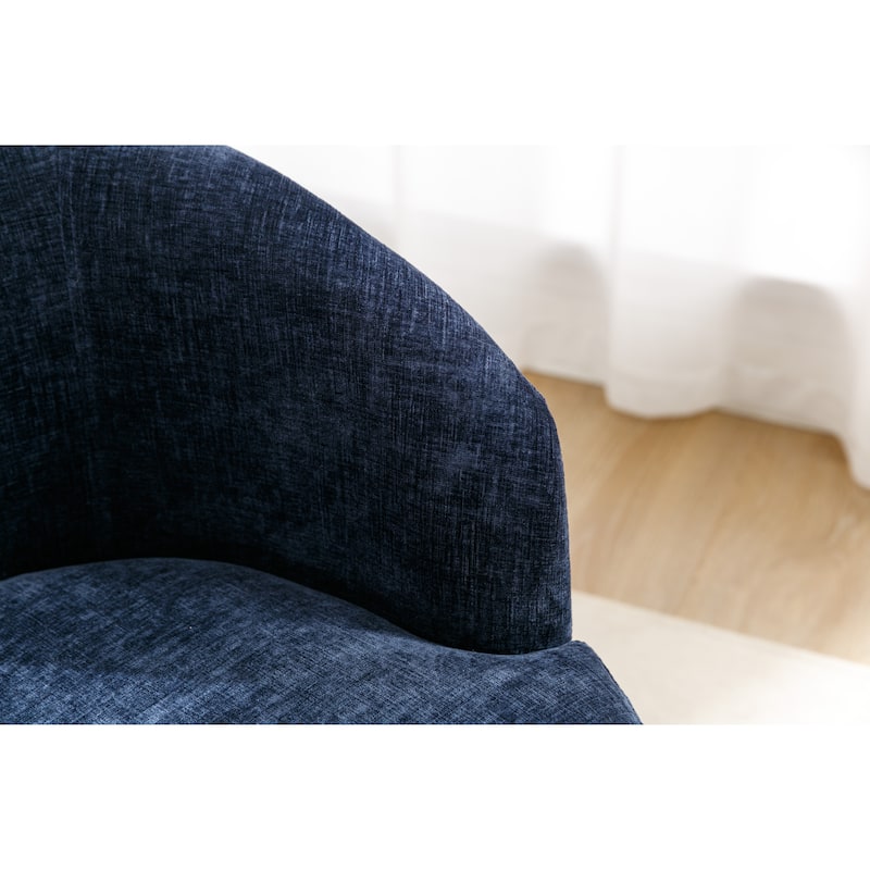 25.6" Swivel Barrel Chair with Black Coating