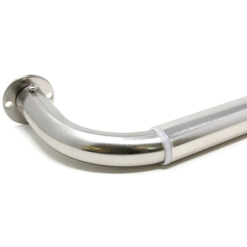 Energy-saving Wraparound Adjustable French Blackout Curtain Rod Set - 96"-144" - Brushed Stainless Steel