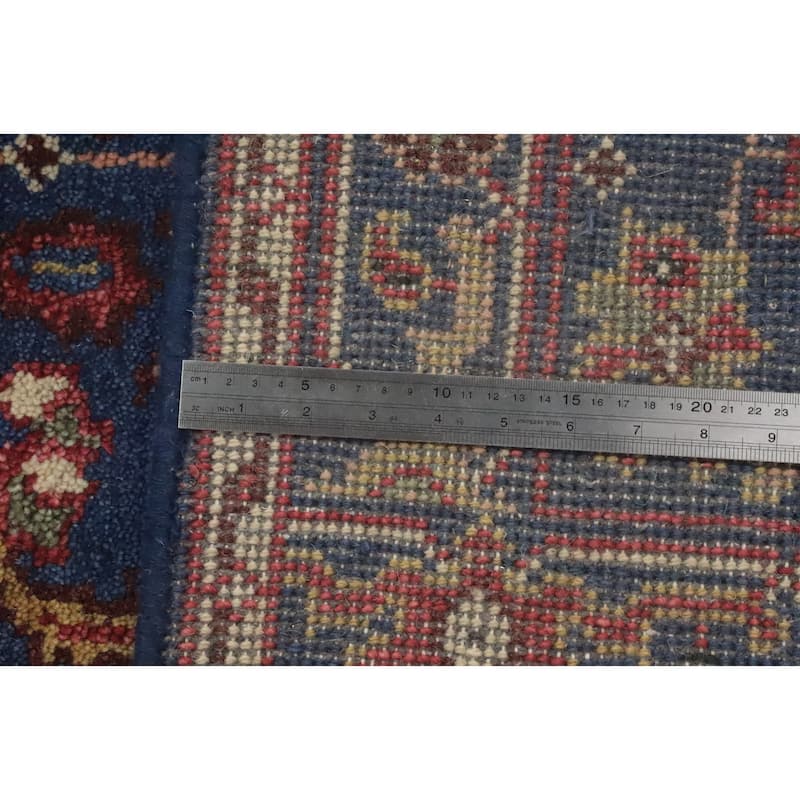 Hand-knotted Transitional Wool Carpet Blue Oushak Rug Floral Oriental Area Rug - 5' 1'' X 3' 0''