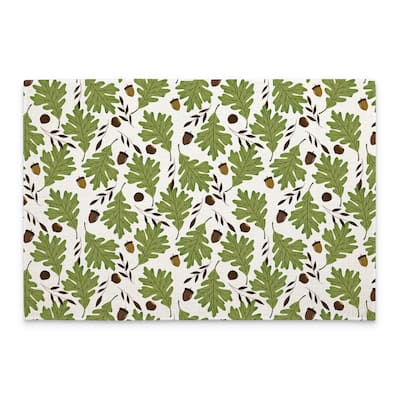 Oak Leaves 4-Pack Poly-Cotton Blend Placemats Manufactured in The USA Machine Washable Dryer Safe