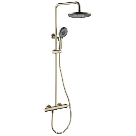 Shower Faucet Set System 9" Rainfall Showerhead Handheld Wall Mount