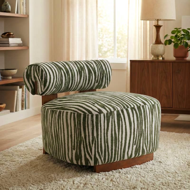 Furniture of America Orynt Modern Zebra Upholstered Accent Chair - Green