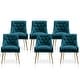 preview thumbnail 53 of 106, SEYNAR Modern Dining Chairs Set of 6, Velvet Accent Chair Tufted Back Armless Chair with Back Pull
