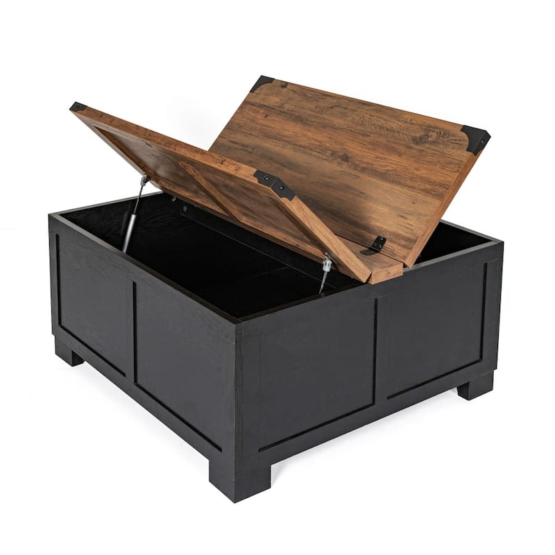 Modern Farmhouse Coffee Table with Hidden Interior Storage
