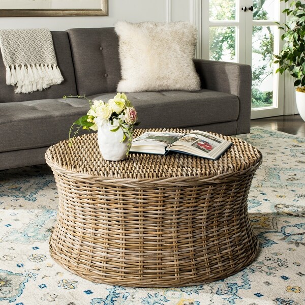Wicker on sale rattan ottoman
