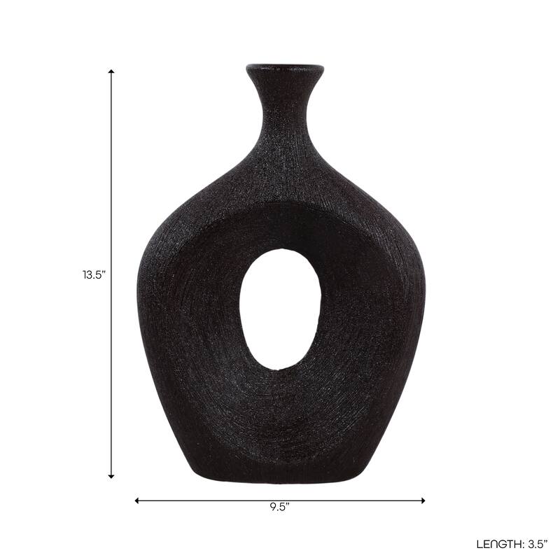 Modern Oval Ceramic Table Vase Cut-Out Design