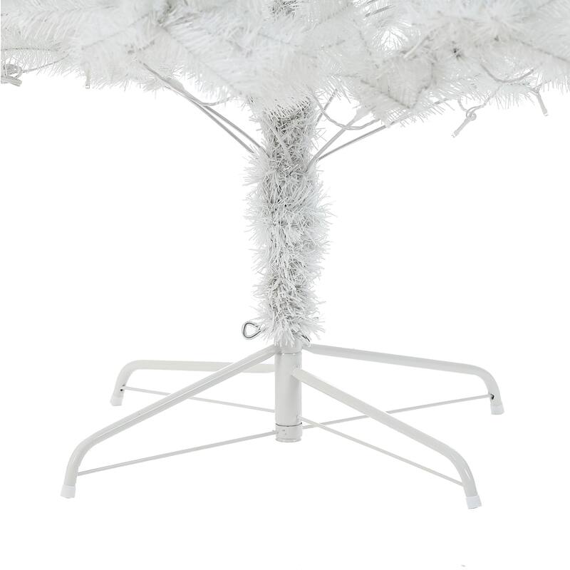 Pre-Lit LED 7ft White Artificial Christmas Tree with Metal Stand - 84" H x 42" Diameter