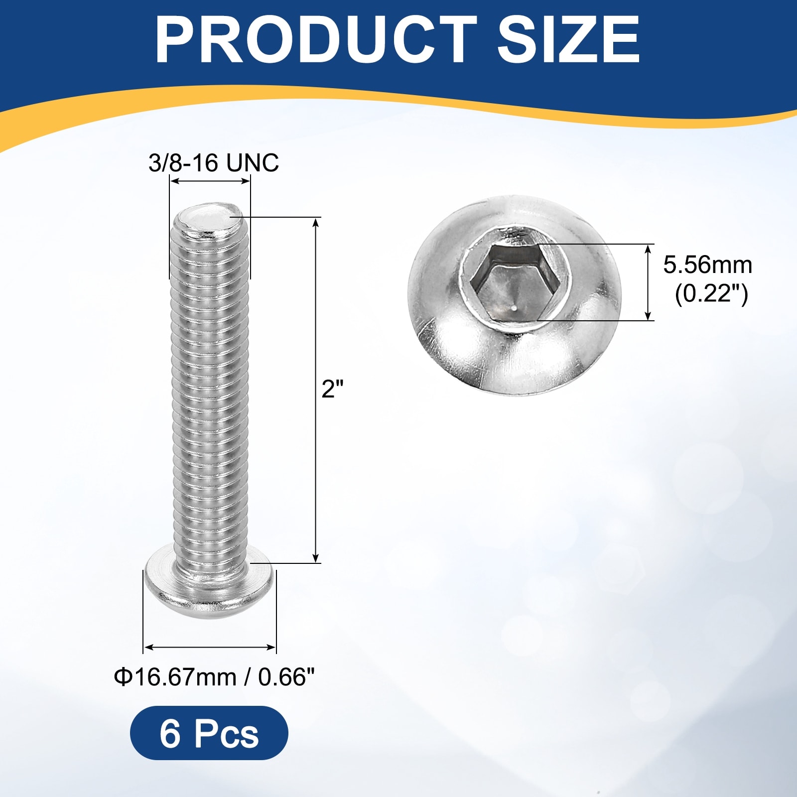 Button Head Socket Cap Screws, Stainless Steel Hex Drive Fully Thread Machine Bolts Screw for Furniture