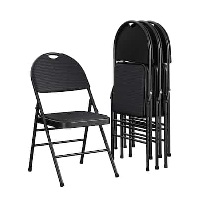 COSCO Commercial XL Comfort Fabric Padded Metal Folding Chair (4-Pack)