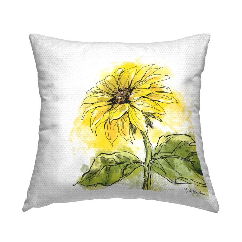 Stupell Modern Yellow Sunflower Printed Outdoor Throw Pillow Design by Nidhi Wadhwa