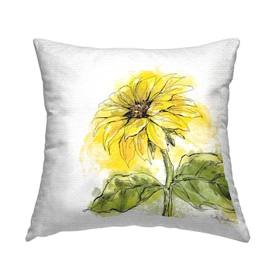 Stupell Modern Yellow Sunflower Printed Outdoor Throw Pillow Design by Nidhi Wadhwa
