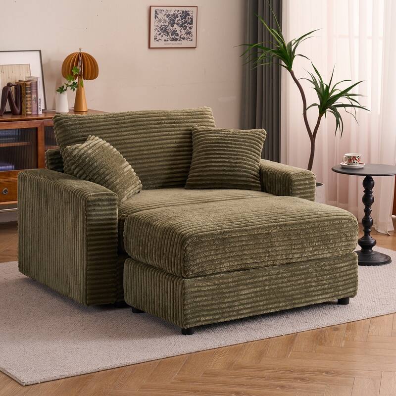 56.30" Single Sofa Chair, Independent Ottoman